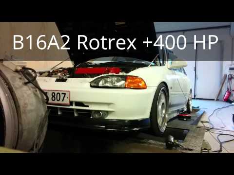 Civic EG Rotrex Supercharger +400 HP on Dyno