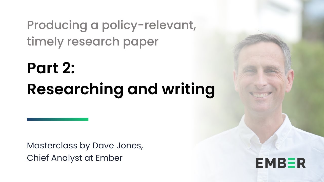 Masterclass on producing a policy-relevant, timely research paper - Part 1: Scoping