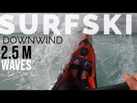 EXTREME SURFSKI DOWNWIND IN 2.5M WAVES