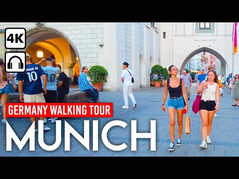 MUNICH, Germany 🇩🇪 4K Sunny Day Walking Tour, Downtown Marienplatz ☀️