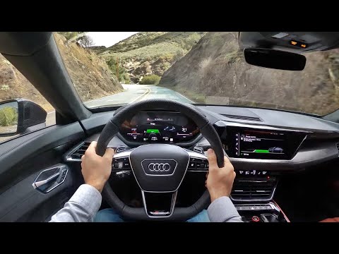 Audi RS e-tron GT POV Canyon + Rain Drive (3D Audio)(ASMR)