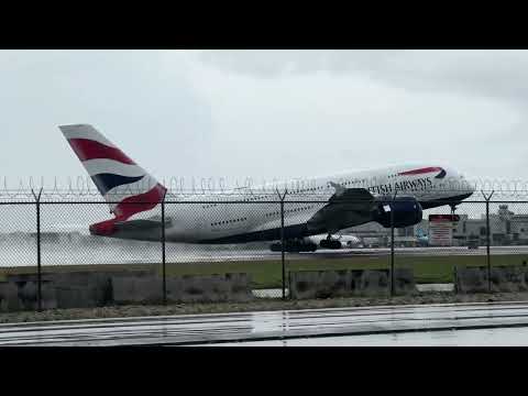 British airways a380-800 taking off from Miami. (Infornt of me)