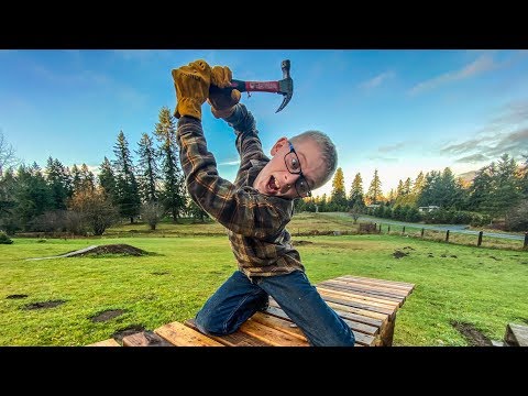 Building a mountain bike drop in our backyard