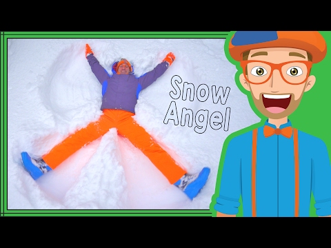 The Blippi Snow Angel | Winter fun for Children