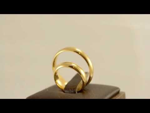 Par de Alianças em ouro abaulada com acabamento polido 12g par AL017