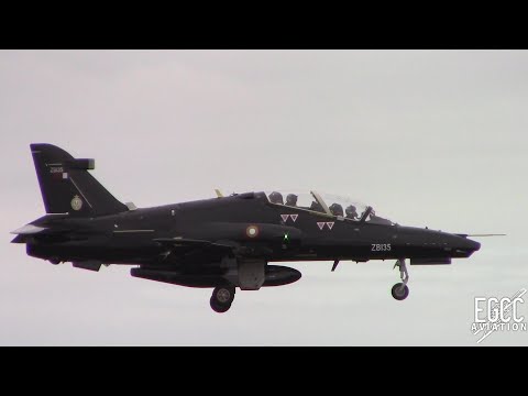 QEAF 2x BAE Hawk T2 Landing at RAF Valley