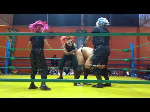 Rey Joshman y Tigre Azteca vs Miliky Klaun y Poppy Klaun con Huevito