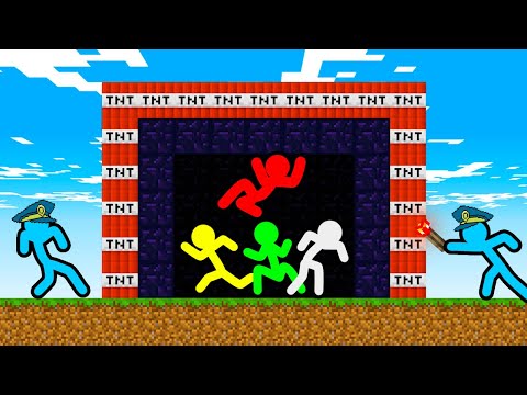 Sticktoon - Stickman VS Minecraft: Impossible Prison Escape - AVM Shorts Animation