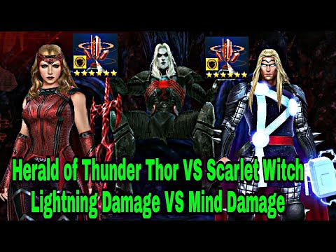 Herald of Thunder Thor VS Scarlet Witch Comparison - Marvel Future Fight