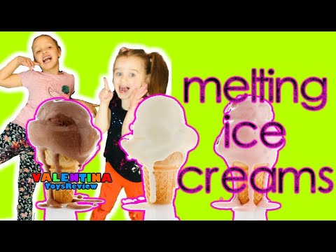 Pretend Play Melting Ice Cream Fun in the Garden Valentina and Isabella  | Valentina ToysReview