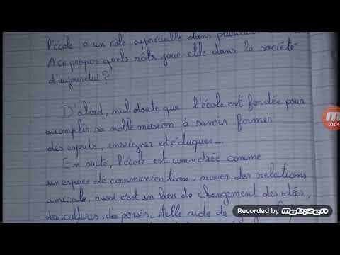 Production écrite | تصحيح ورقة انشاء مباشرة | sujet : l'école