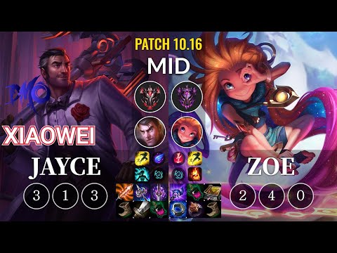 DMO Xiaowei Jayce vs Zoe Mid - KR Patch 10.16