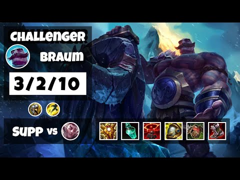Braum Challenger Gameplay S11 Replay 11.13 Support (3/2/10) - KOREAN