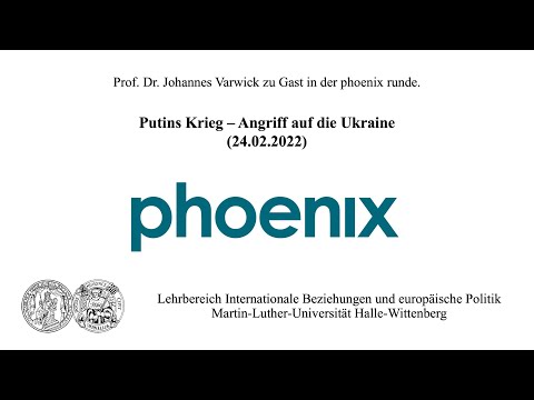 Prof. Dr. Johannes Varwick in der phoenix runde: Putins Krieg – Angriff auf die Ukraine (24.02.22)