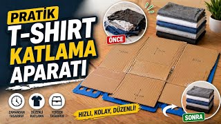 Pratik Tişört Katlama Aparatı | S-M-L-XL Bütün Bedenler