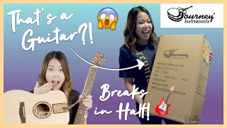 Video thumbnail for Unboxing a COLLAPSIBLE Travel Guitar!! 😱 (Journey Overhead+ OF422 Unboxing and First Impressions) by for3v3rfaithful