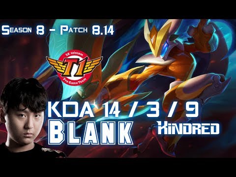 SKT T1 Blank KINDRED vs XIN ZHAO Jungle - Patch 8.14 KR Ranked
