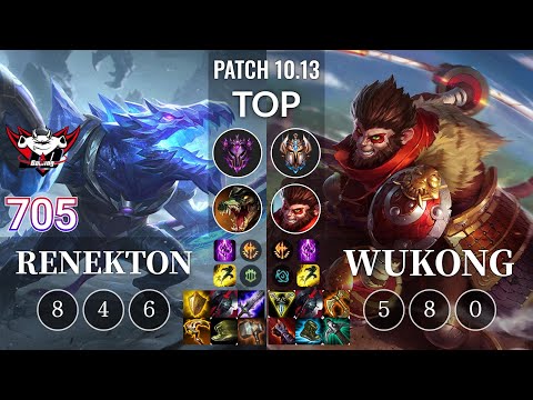 JDG 705 Renekton vs Wukong Top - KR Patch 10.13