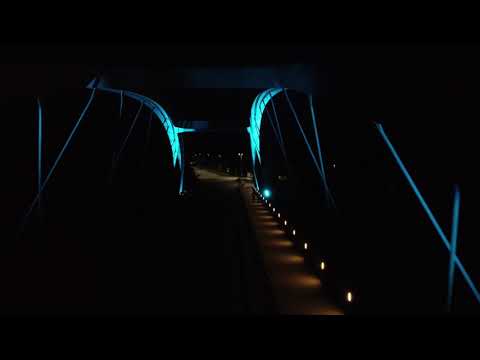 Die Donau Brücke in Günzburg bei Nacht