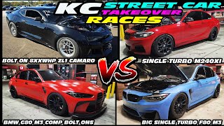 KC STREET CAR TAKEOVER RACES - SINGLE TURBO F80 M3, 8XXWHP CAMARO ZL1, G80 M3, SINGLE TURBO M240XI