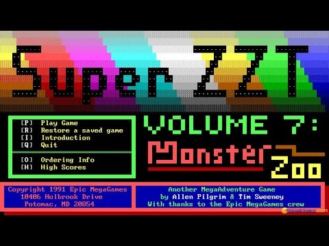 Super ZZT gameplay (PC Game, 1992)