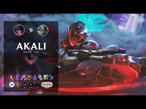 Akali Top vs Tryndamere - KR Grandmaster Patch 12.7