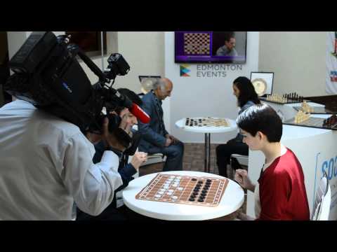 Four times World Draughts Champion Darya Tkachenko giving interview to Turkish Television