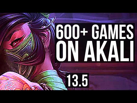 AKALI vs TALON (MID) | 8/1/5, 600+ games, Godlike, 900K mastery | KR Master | 13.5