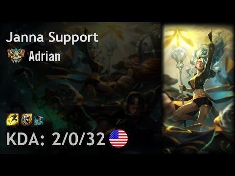 Janna Support vs Soraka - Adrian - NA Challenger Patch 6.20