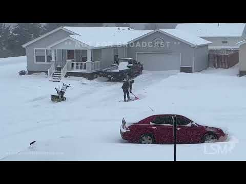 01-18-2023 North Platte, NE - Heavy Snow - Snow Plows, Snow Blower, Dog Playing in Snow