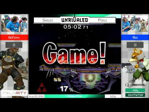 Unrivaled SSBM - BiggPappa (Ganon, Falcon) vs Ridz (Fox) - Singles Pools