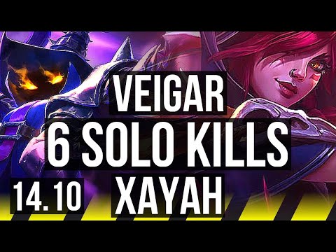 VEIGAR & Senna vs XAYAH & Rakan (ADC) | 6 solo kills | BR Grandmaster | 14.10
