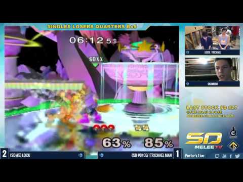 Last Stock SD #27 - Lock (Samus) vs Trichael Man (Fox) - SSBM Losers Quarters - (2/2)