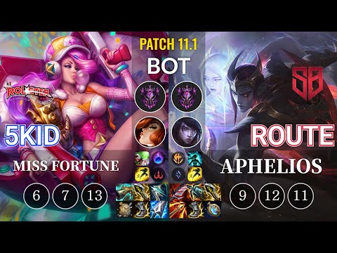 KT 5kid Miss Fortune vs SB Route Aphelios Bot - KR Patch 11.1
