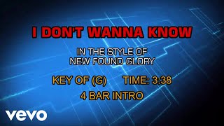 New Found Glory - I Don&#39;t Wanna Know (Karaoke)