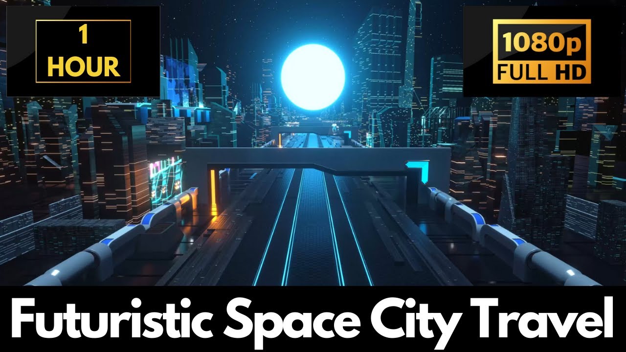 Travelling Through a Futuristic Space City – 1 HOUR LOOP Satisfying Background Video & Wallpaper!