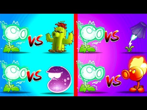Plants vs Zombies 2 Electric Peashooter vs Cactus, Lightning Reed, Laser Bean, Fire Peashooter  Max