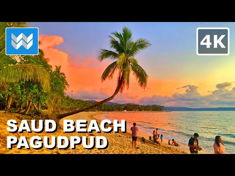 [4K] Saud Beach in Pagudpud Ilocos Norte Philippines 🇵🇭 Sunset Walking Tour & Travel Guide