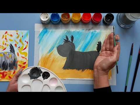 Видеоурок по изо для детей 1го класса. Пейзаж гуашью:"Прогулка в парке"