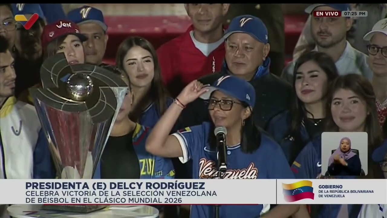 Copa de Venezuela en Clásico Mundial de Béisbol 2026 es recibido por Delcy Rodríguez en Miraflores