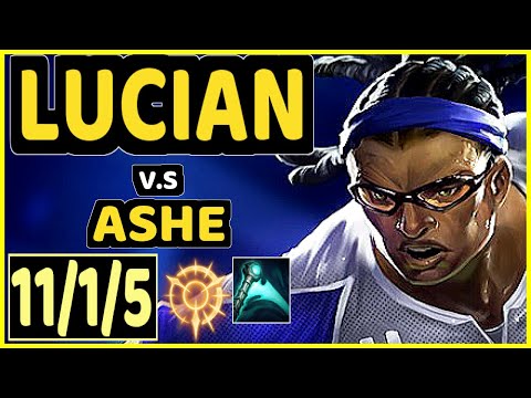 TARZAN (LUCIAN) vs ASHE - 11/1/5 KDA BOTTOM ADC CHALLENGER GAMEPLAY - KR
