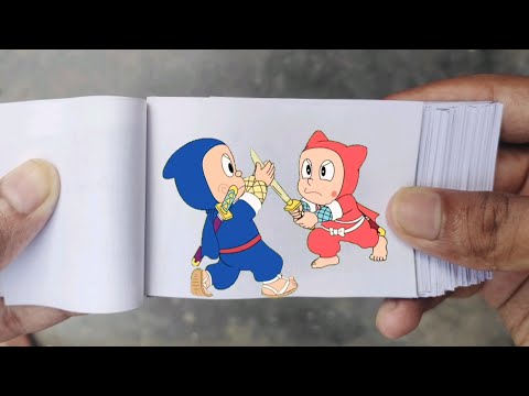 Ninja Hattori Cartoon Flipbook #2. Kanzo Hattori fights with Shinzo Hattori. Ninja Hattori Vs Shinzo - YouTube