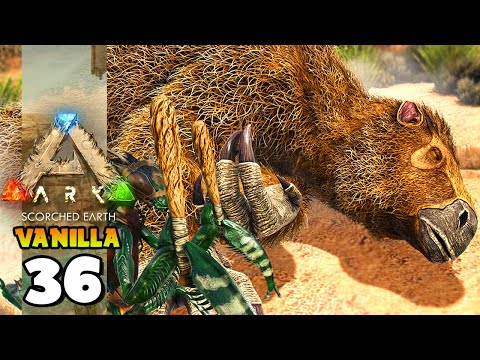 DOMANDO MEGATÉRIO COM NOSSOS MANTIS!!! ARK: SCORCHED EARTH (VANILLA) 36