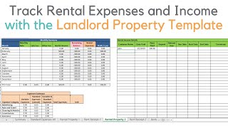 Landlord template demo, Track rental property in excel