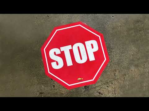Watch Mighty Line Heavy Duty Floor Signs in Action!!  Wiping Forklift Tire Tread Marks Off