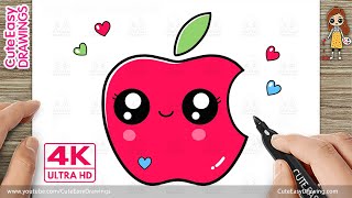 How to Draw a Cute Apple Logo Easy for Kids and Toddlers! 🍎