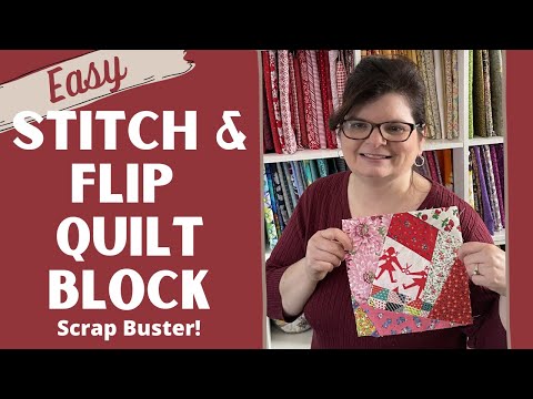 Stitch and Flip Quilt Block Tutorial | Quilting with Scraps | Foundation Piecing