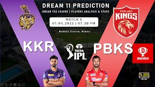 KKR v PBKS Dream11 Prediction in Tamil | Match 8 | Kolkata v Punjab | Fantasy Team | #IPL | 01.04.22