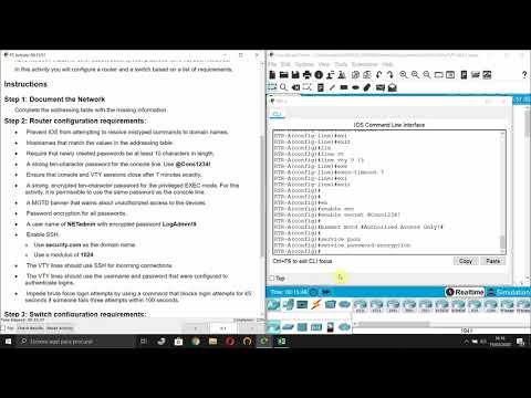 16.5.1 Packet Tracer - Secure Network Devices (CCNAv7)