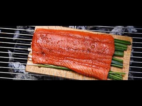 Cedar Plank Grilled Salmon with a Sweet Asian Glaze #salmon #salmonrecipes #recipes #shortsfeed